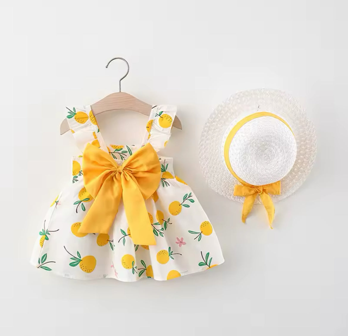 Fruits Summer Dress With Hat