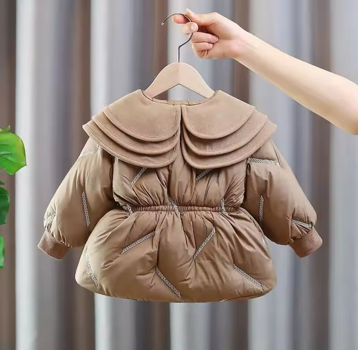 ‘Coffee’ Padded Bow Coat