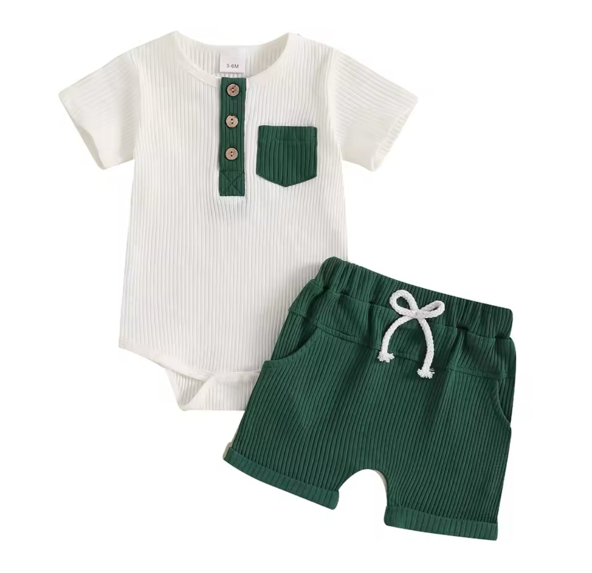 Soft Ribbed Shorts And Vest Set