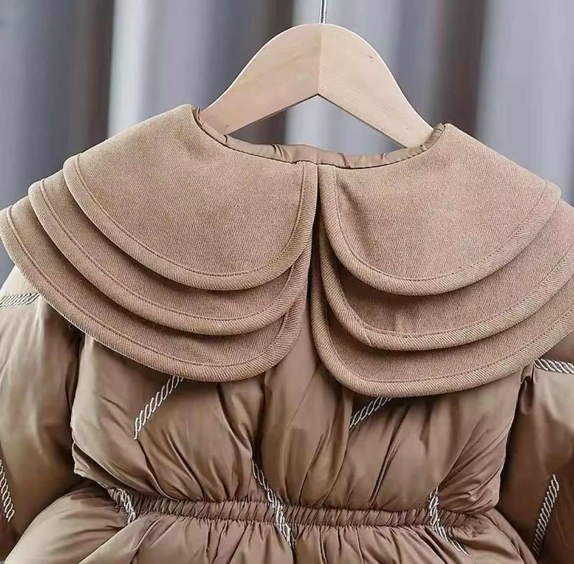 ‘Coffee’ Padded Bow Coat