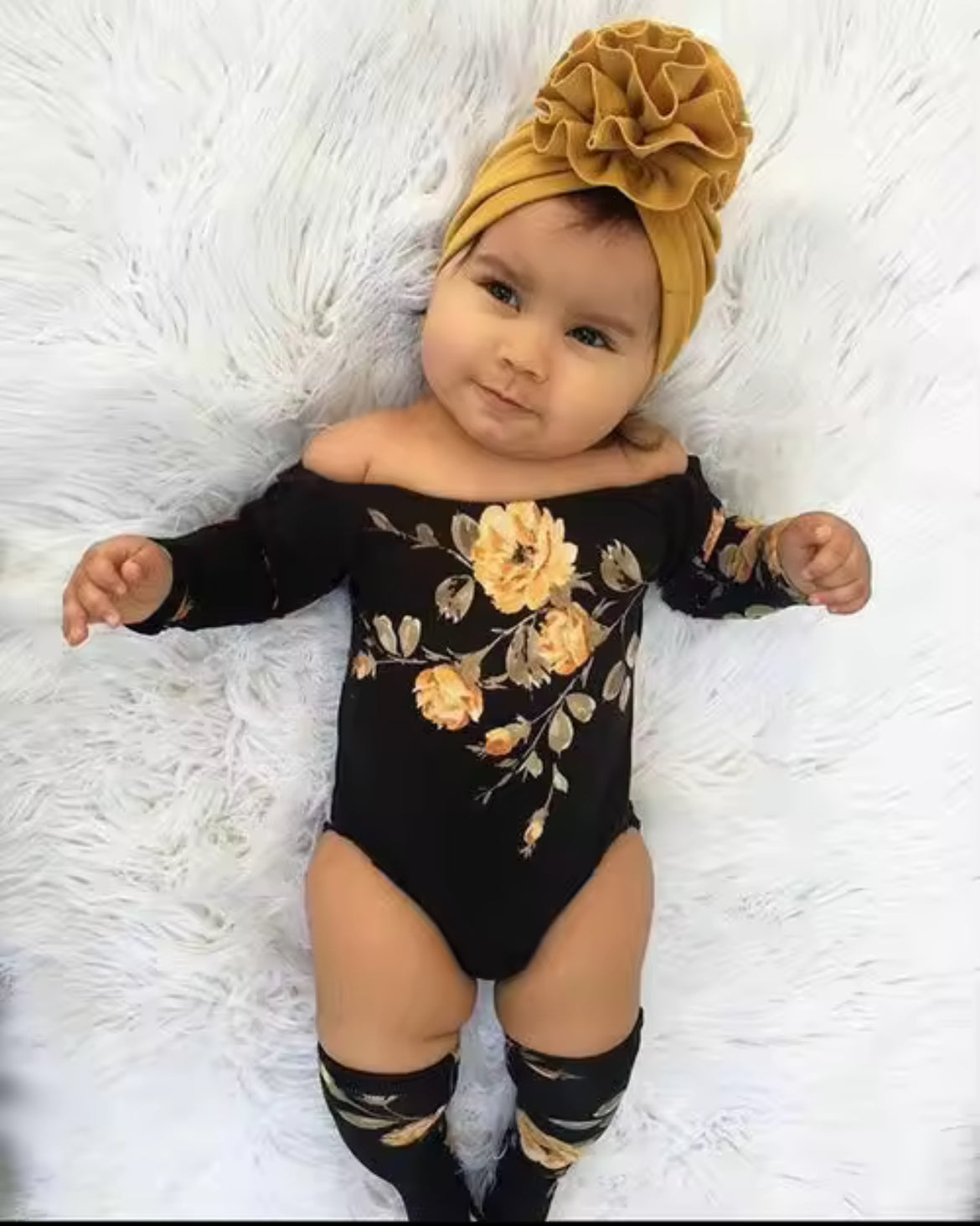 Off The shoulder flower 2-Piece set