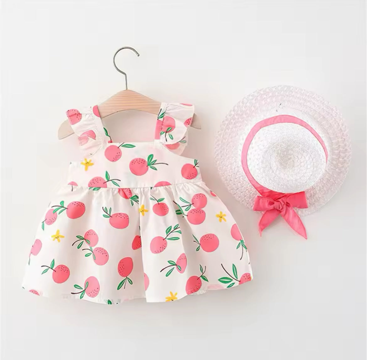 Fruits Summer Dress With Hat