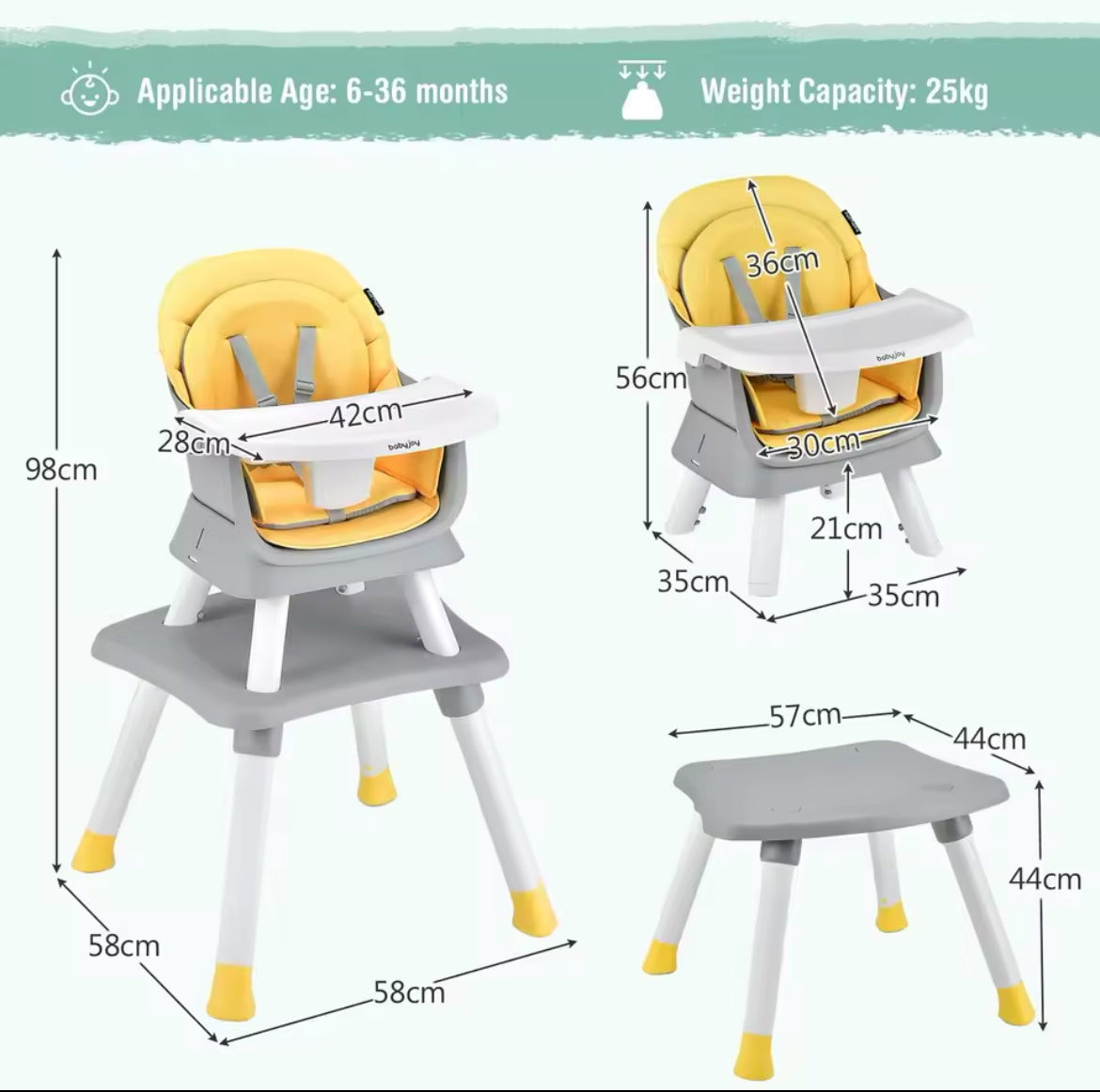 6 In 1 baby & Toddler Highchair