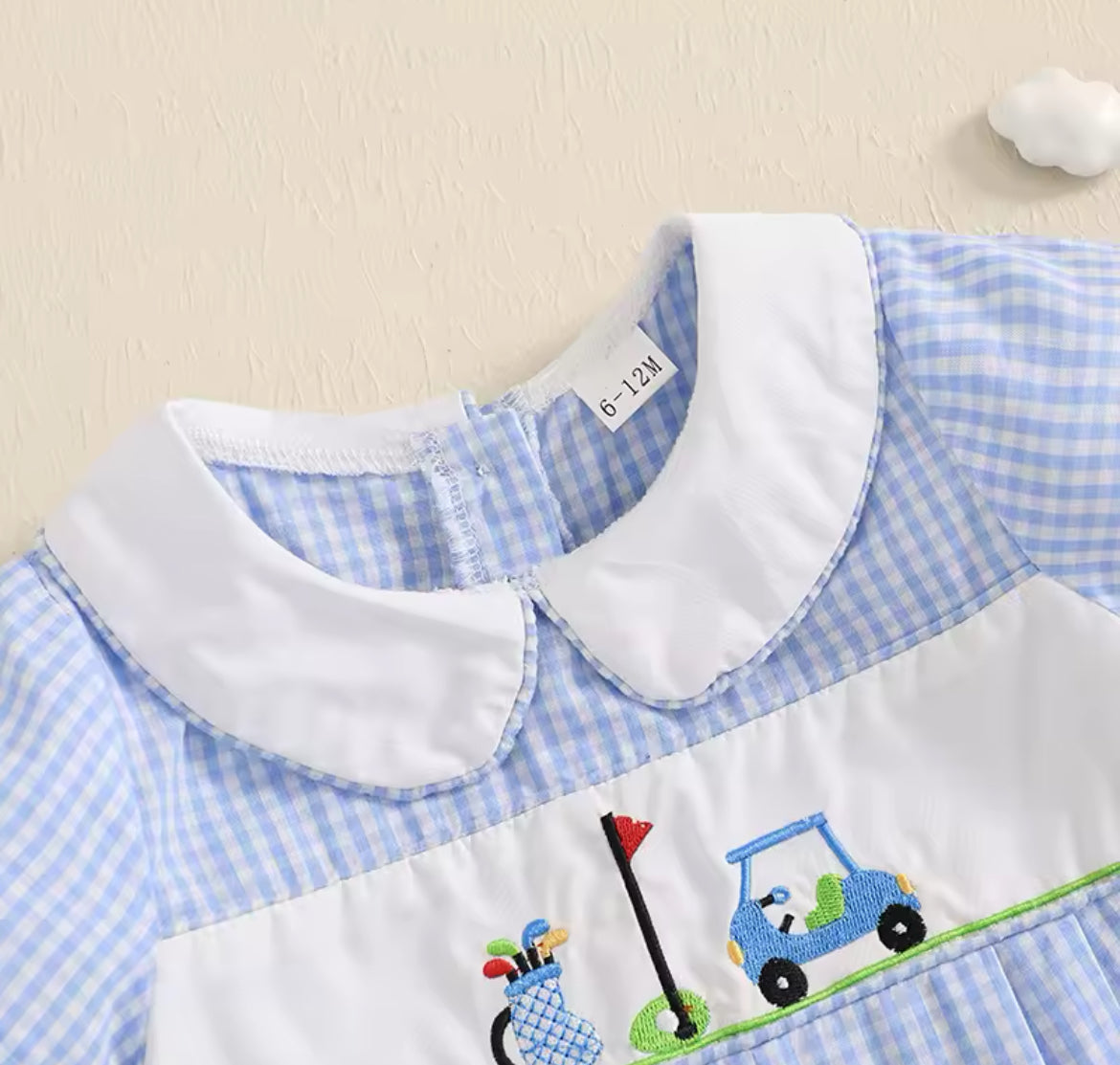 Boys embroidery Romper