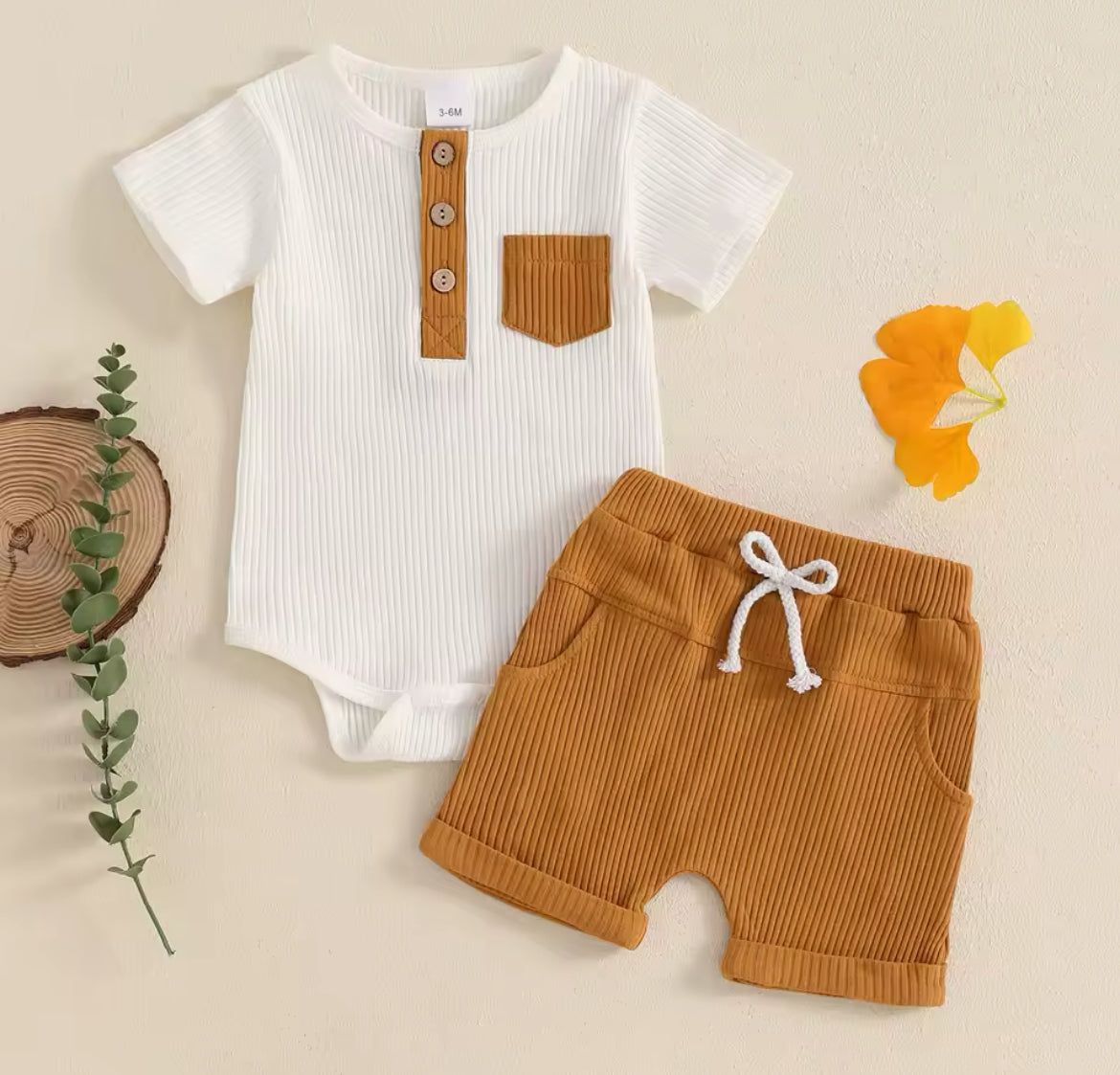 Soft Ribbed Shorts And Vest Set