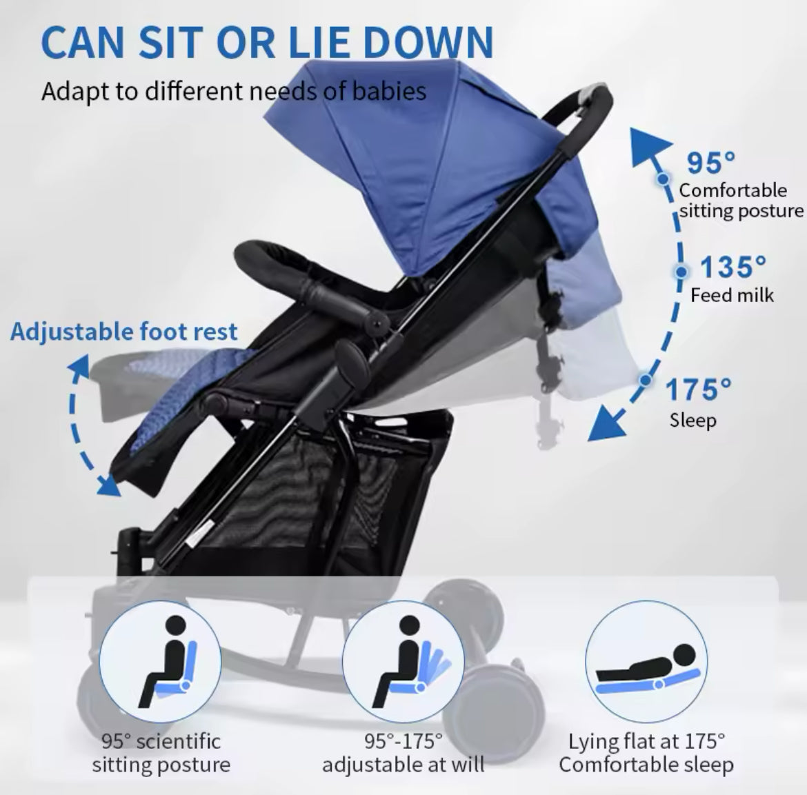 One hand fold Mia lightweight stroller