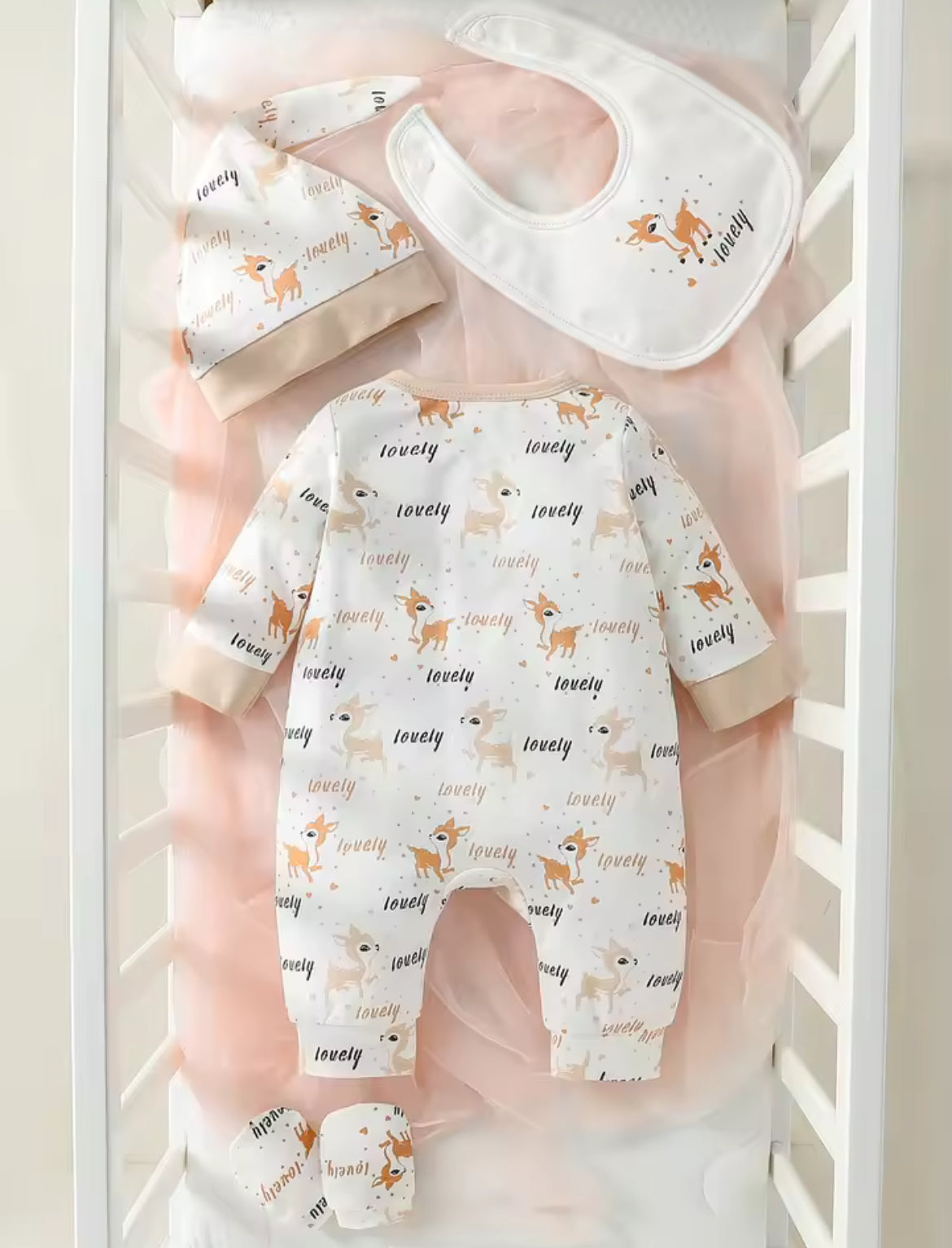 Neutral 4-Piece Footless Baby grow set