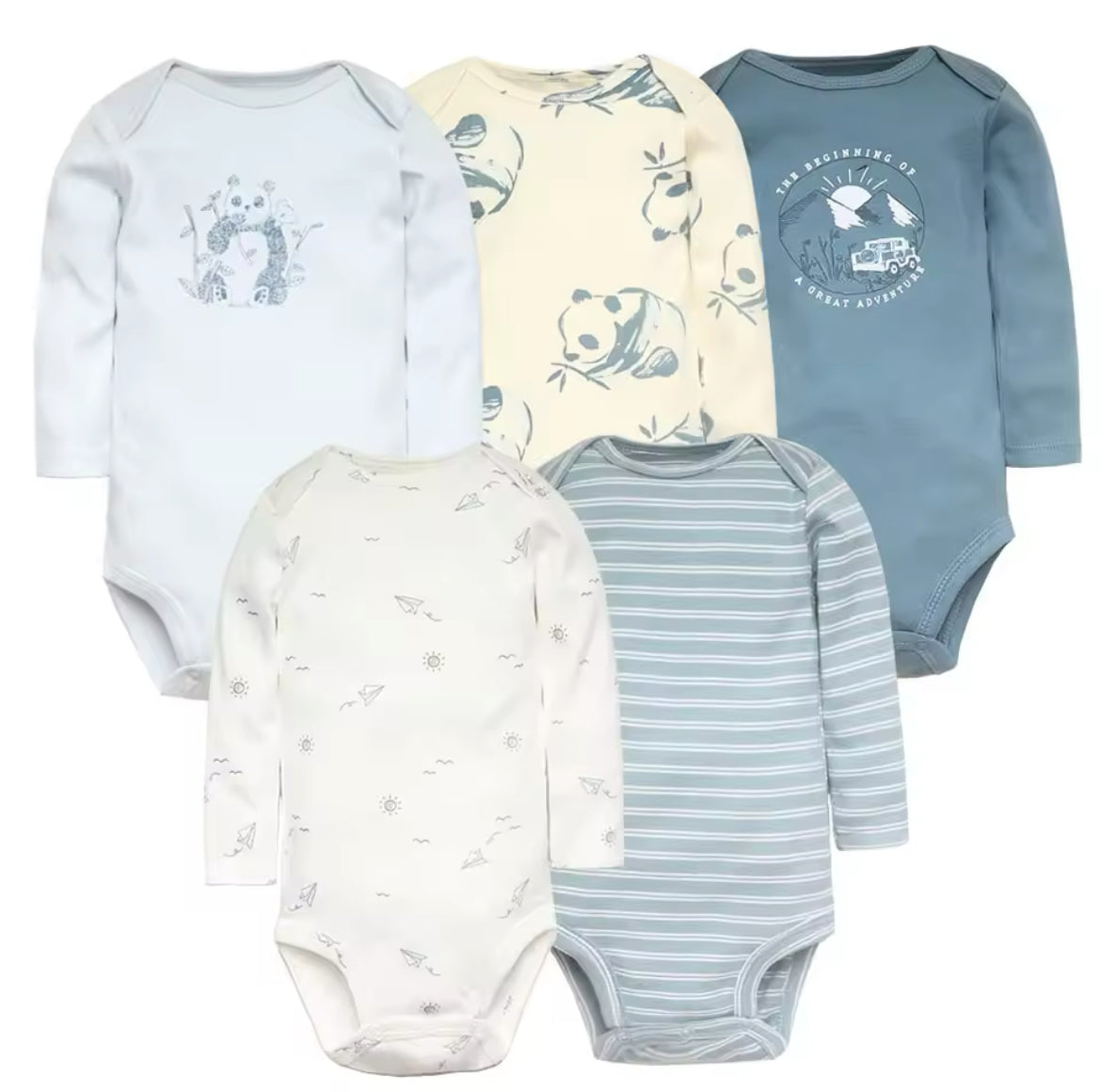 5-Piece Boys baby vests