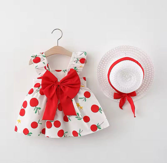 Fruits Summer Dress With Hat
