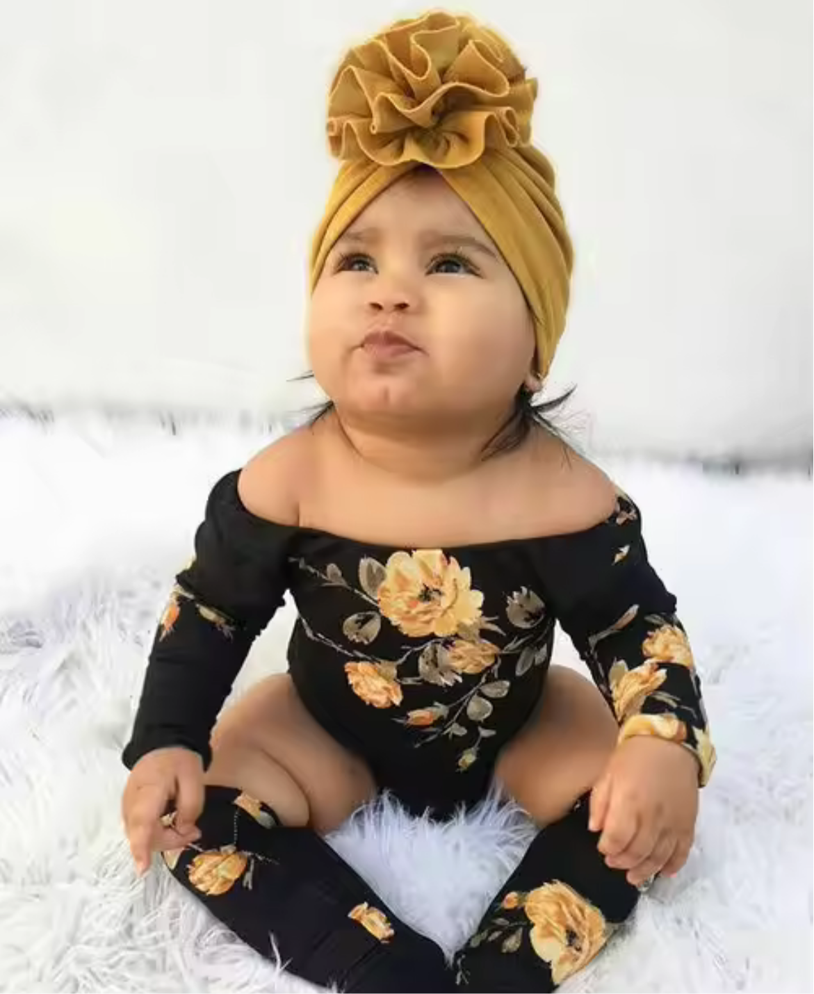 Off The shoulder flower 2-Piece set