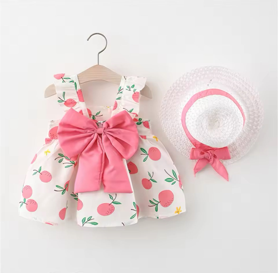 Fruits Summer Dress With Hat