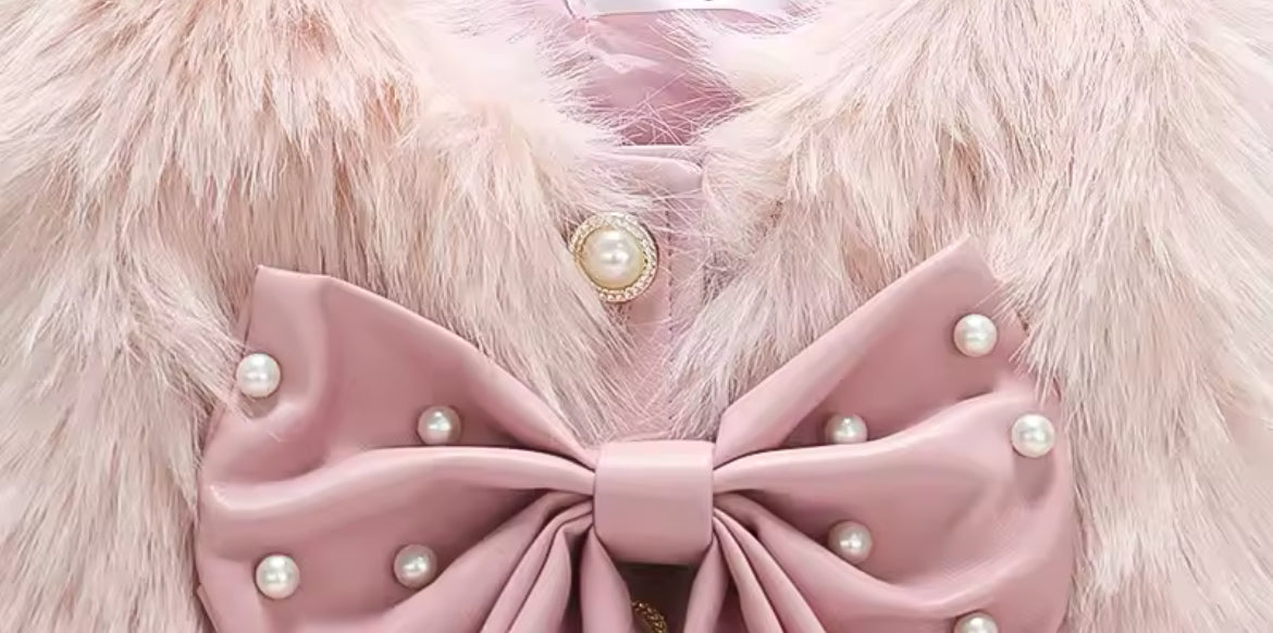 Girls Faux Fur bowed Gillet