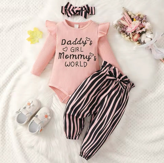 Ruffled trim 3- Piece set