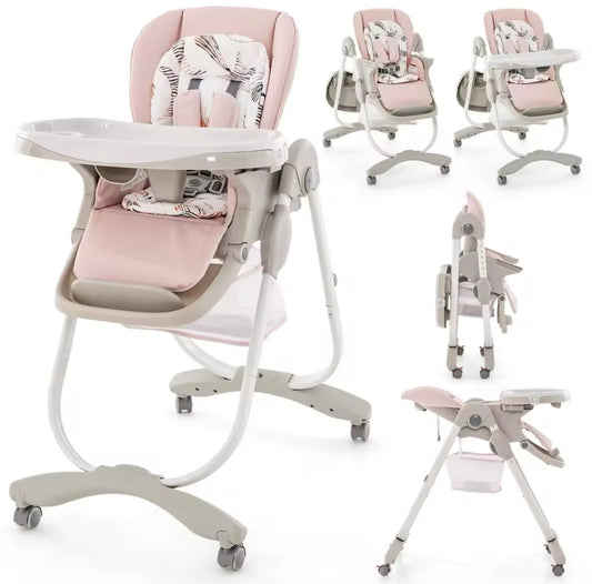 Pink & Grey Convertible Highchair.