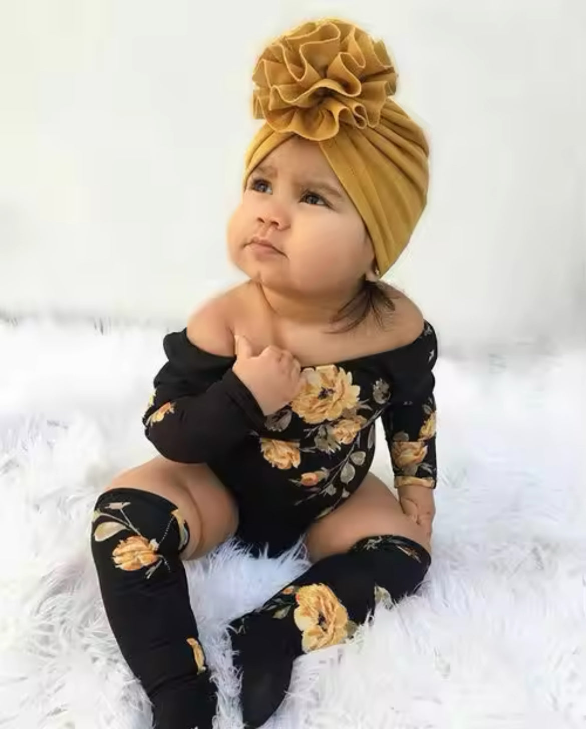 Off The shoulder flower 2-Piece set