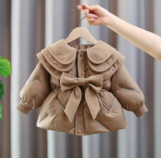 ‘Coffee’ Padded Bow Coat