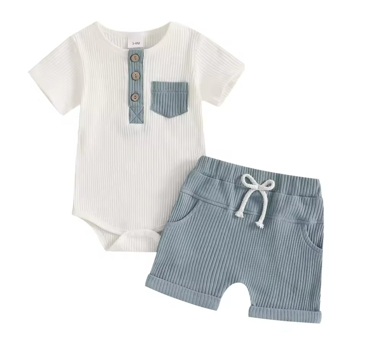 Soft Ribbed Shorts And Vest Set
