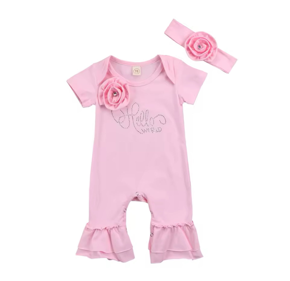 Hello World Romper & Headband set