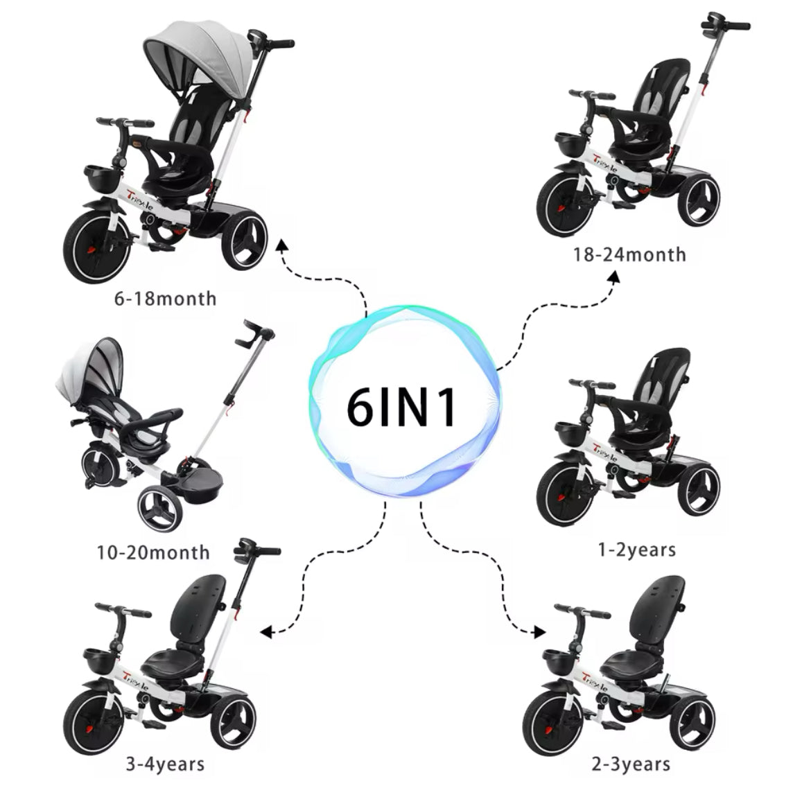 6 in 1 Lexi Tricycle & stroller