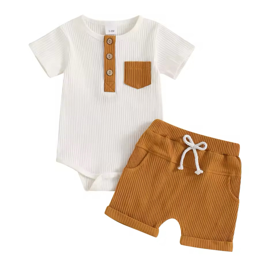 Soft Ribbed Shorts And Vest Set