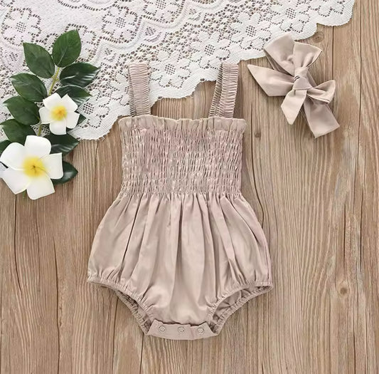 Baby Girls Summer Time Romper & Headband