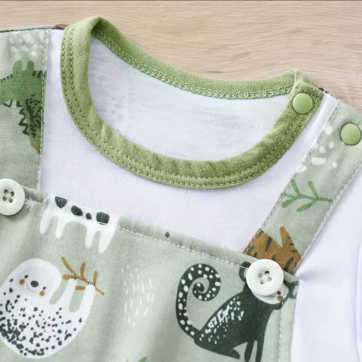 Animal Print Dungaree Set
