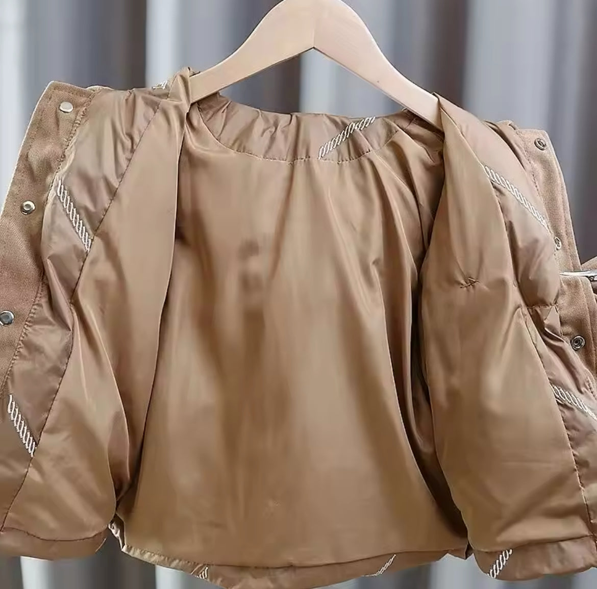 ‘Coffee’ Padded Bow Coat