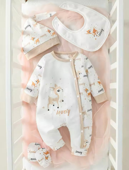 Neutral 4-Piece Footless Baby grow set