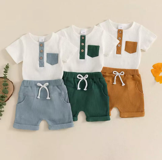 Soft Ribbed Shorts And Vest Set