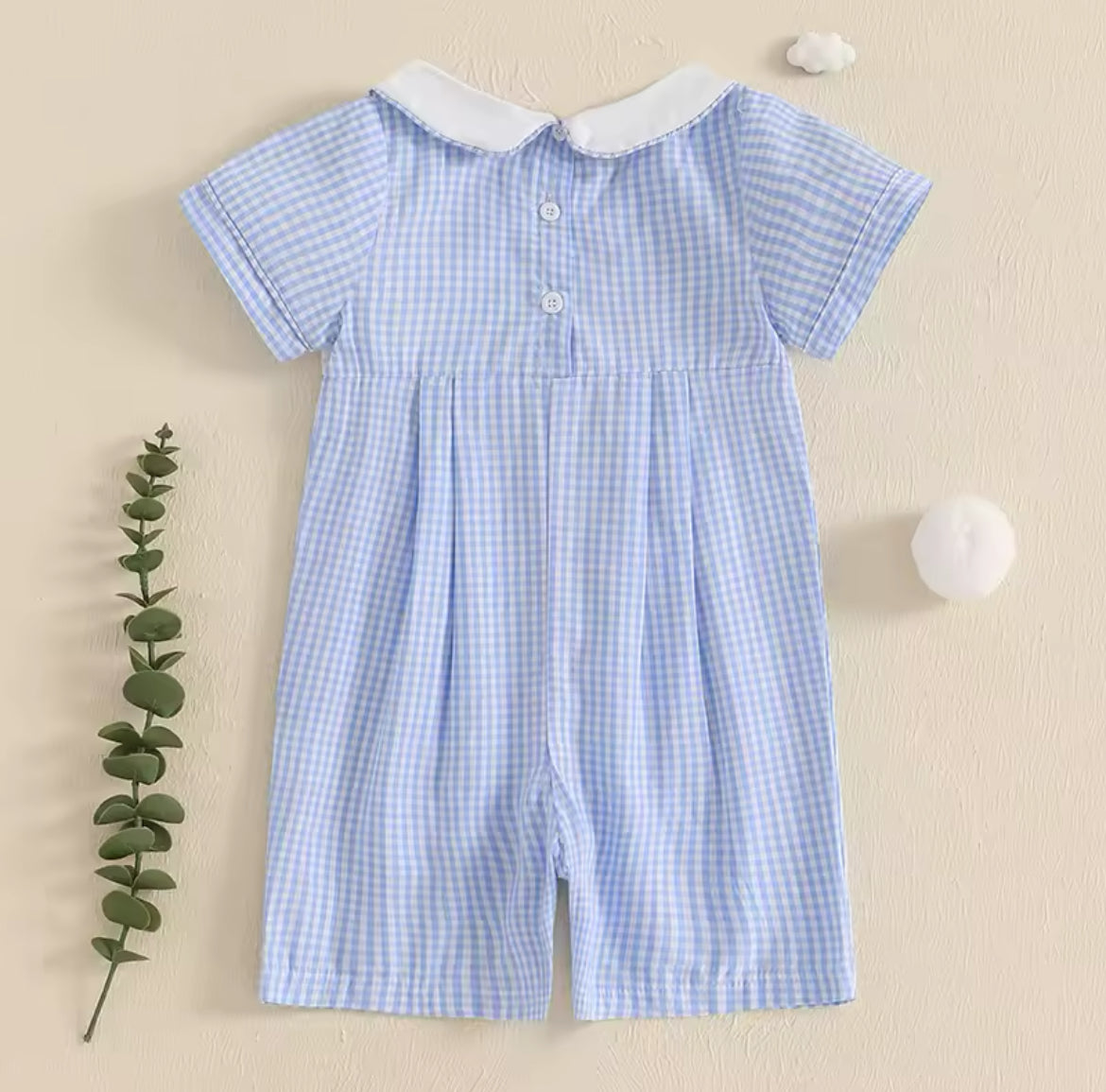 Boys embroidery Romper