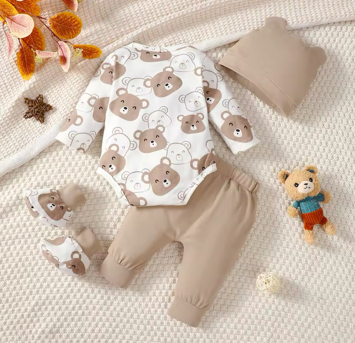 Boys 4-Piece Teddy Bear Pj Set