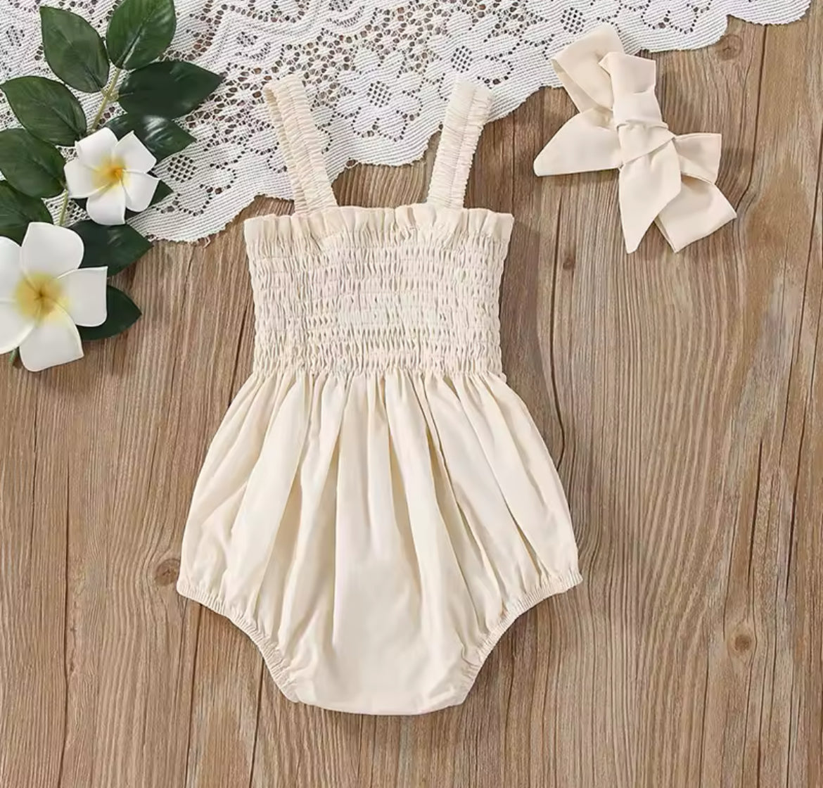 Baby Girls Summer Time Romper & Headband