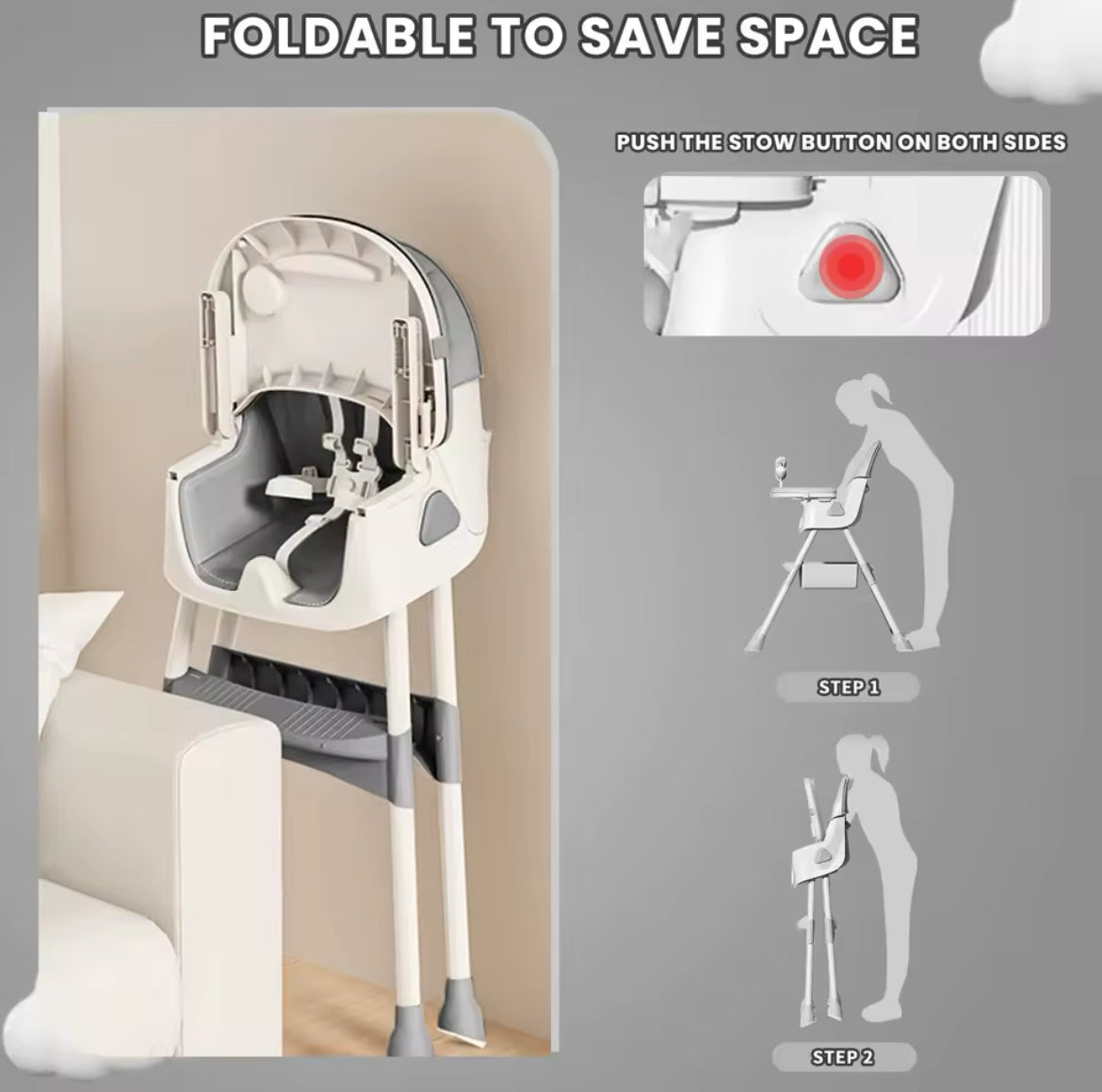 Foldable Highchair with Toy Pad
